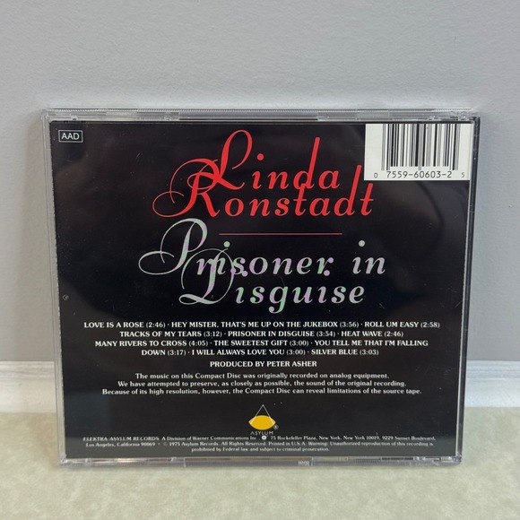 Linda Ronstadt: Prisoner in Disguise (CD Asylum Records 1975) Country Pop Roc - Picture 2 of 4
